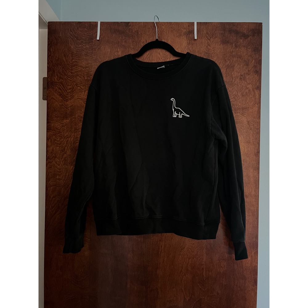 Unbranded Dinosaur Sweatshirt Womens Medium Black Brachiosaurus Dino Graphic